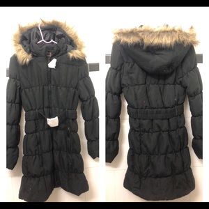 Brand New Black Warm Belt Coat.